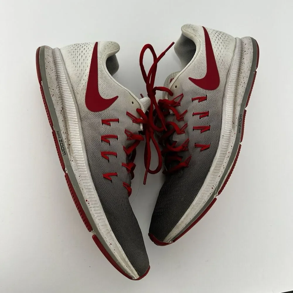 Nike Zoom Pegasus 33 Shoes Mens Size 12 Running Sneakers 831352-002 White Red